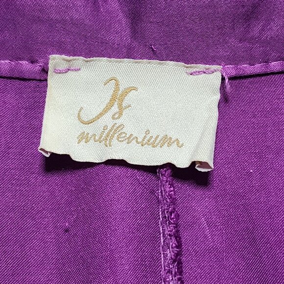 Vintage oversized short sleeve purple silk blend blouse - Picture 8 of 12